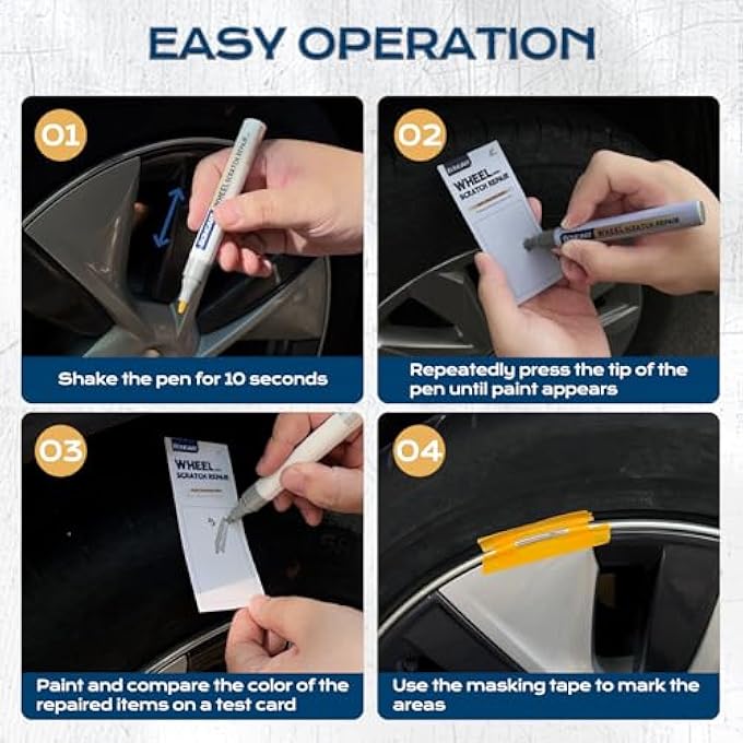 Boncart GLOSS BLACK WHEEL TOUCH UP PAINT, RIM SCRATCH REPAIR KIT, WHEEL PAINT RIM PAINT PEN, WHEEL REPAIR KIT FOR CURB RASH, METAL PAINT FOR CAR RIM SCRATCH QUICK REPAIRGLOSS BLACK - Image 5